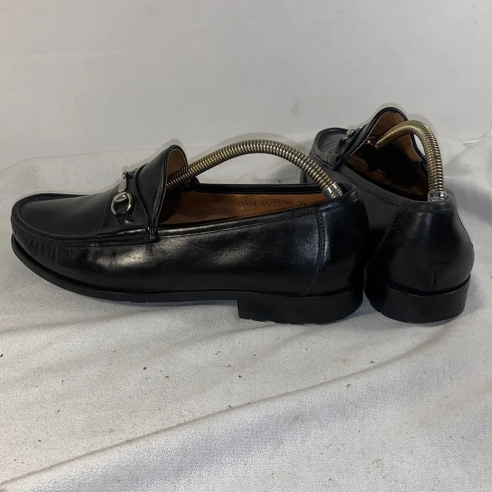 Allen Edmunds Men's Black Leather Bit Loafers